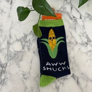 Happy Socks Men's Corn Design Dress Socks - Navy and Green